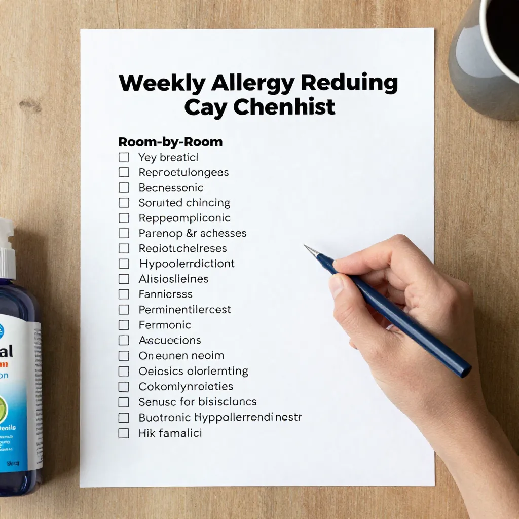 Weekly cleaning checklist on paper